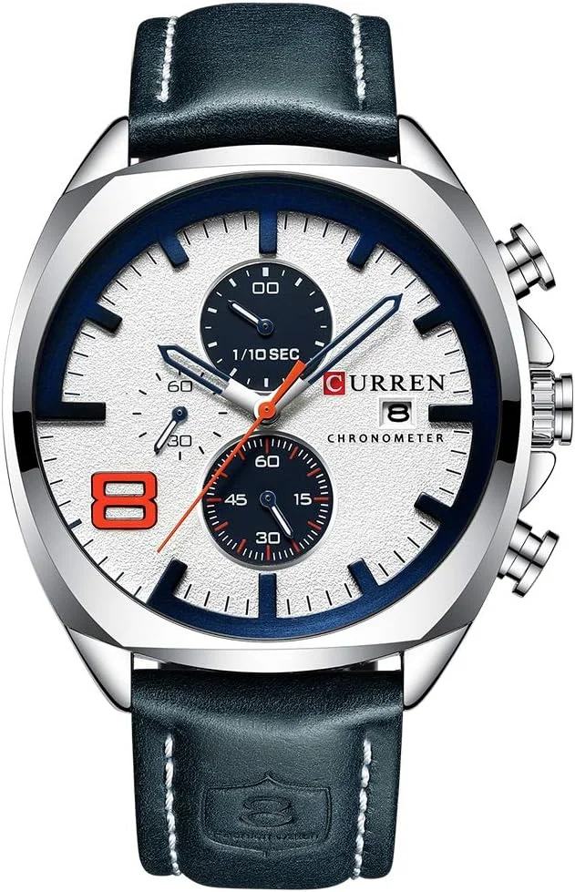 بسته دو عددی Anself، ساعت مچی مردانه کوارتز اسپرت CURREN 8324، برند فشن، غیر رسمی، چند منظوره و ضد آب