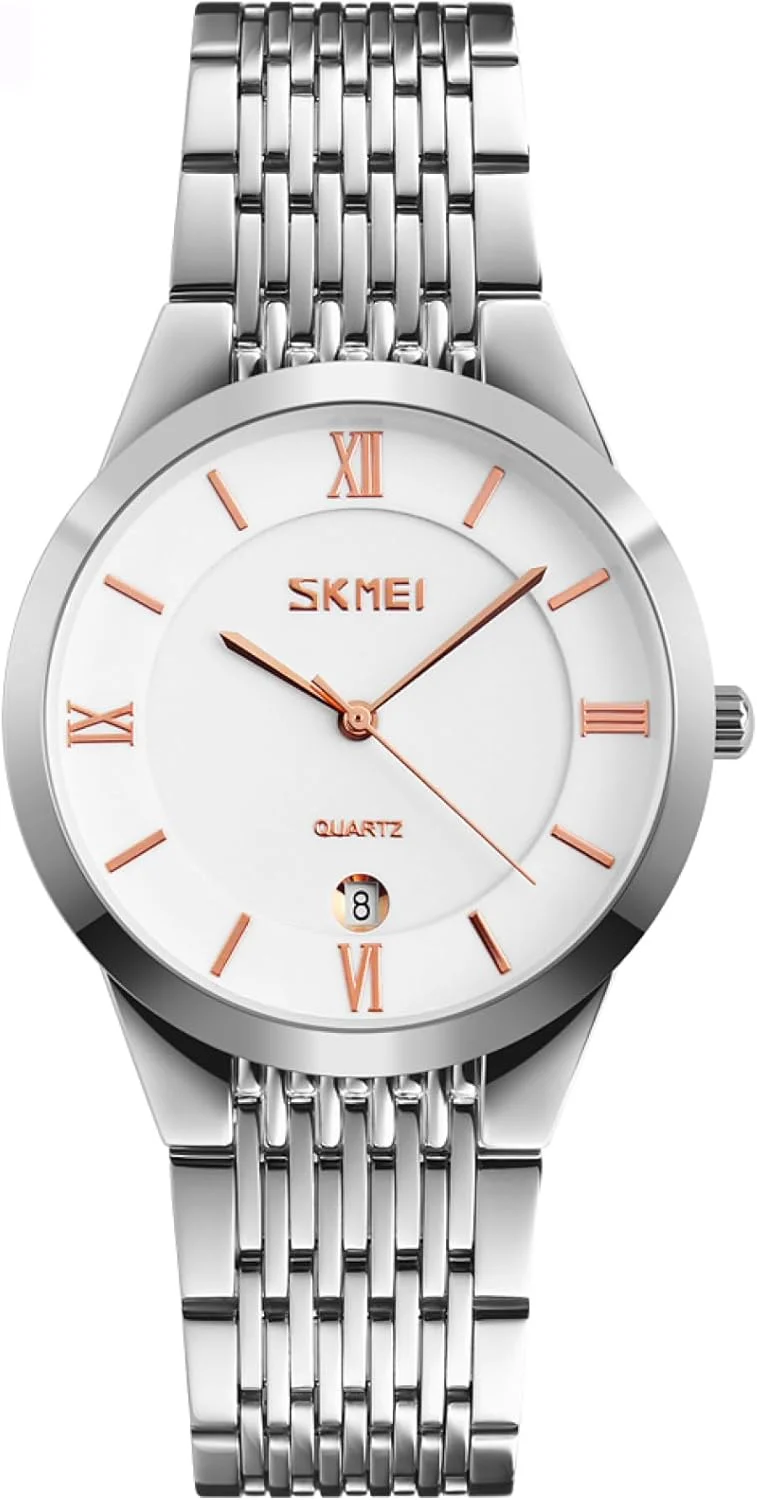 ساعت مچی مردانه عقربه ای Skmei مدل 9139 نقره ای با بند استیل