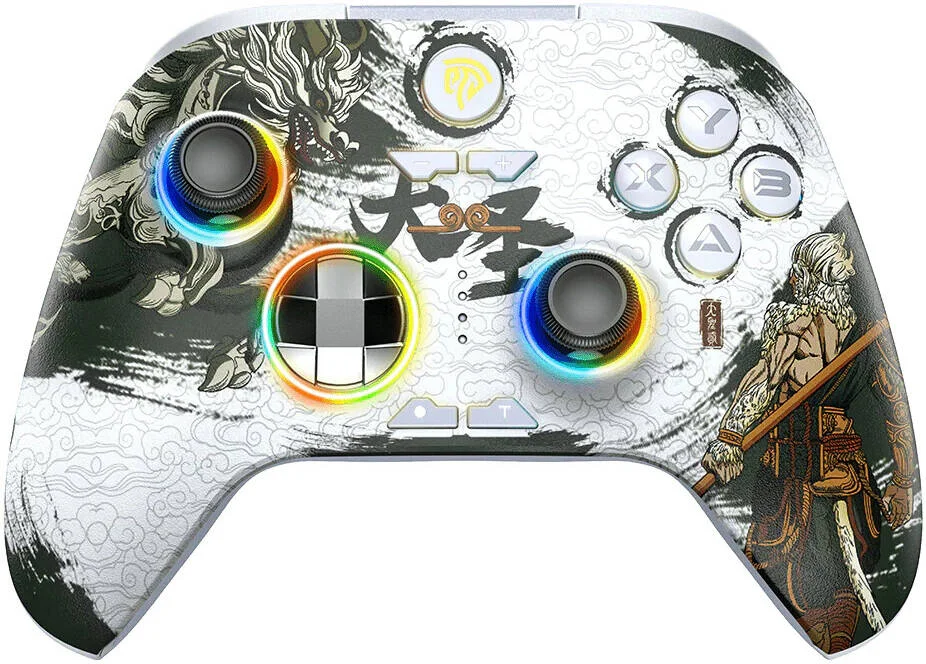 دسته بازی بی‌سیم EasySMX X15، نورپردازی RGB، اثر هال دوگانه، چند پلتفرمی، 2.4G/بلوتوث/سیمی، دکمه‌های قابل برنامه‌ریزی پشتی، دقت بدون دریفت، طول عمر بالا، Wukong | X15