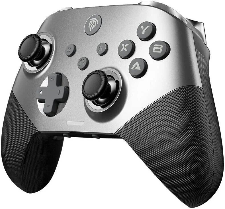 دسته بازی EasySMX X10، دکمه‌های مکانیکی و سنسور اثر هال چهارگانه، 2 دکمه پشتی، عملکرد توربو 3 سطحی و لرزش 5 سطحی، با پوشش مغناطیسی قابل تعویض، نقره‌ای | X10