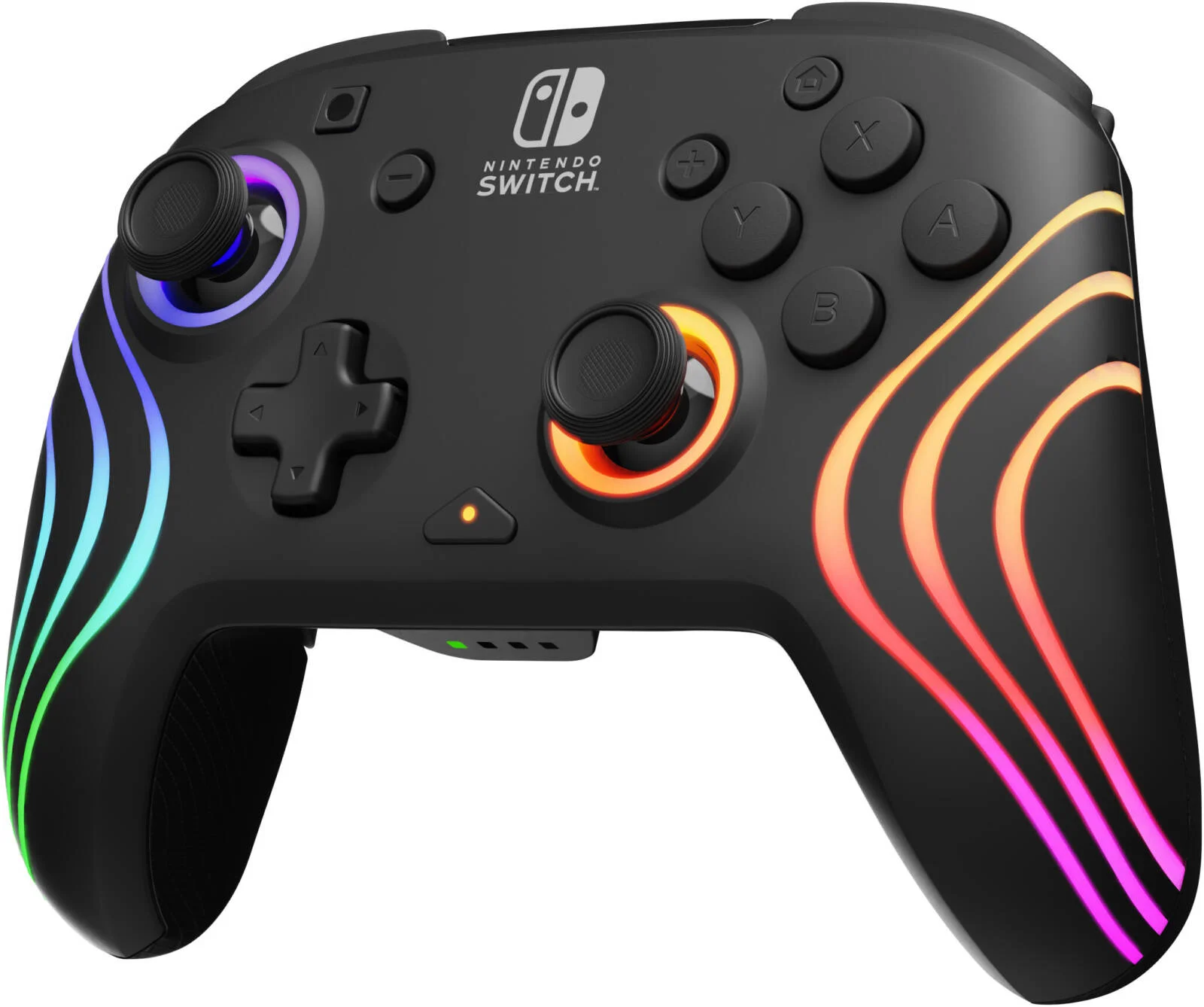 دسته بازی بی سیم Afterglow Wave با قابلیت تشخیص حرکت برای نینتندو سوییچ، دارای نورپردازی RGB قابل تنظیم، تنظیمات صدا، دارای مجوز رسمی از نینتندو، مشکی | 500-252-BK دسته بازی بی سیم Afterglow Wave با قابلیت تشخیص حرکت برای نینتندو سوییچ، دارای نورپردازی RGB قابل تنظیم، تنظیمات صدا، دارای مجوز رسمی از نینتندو، مشکی | 500-252-BK