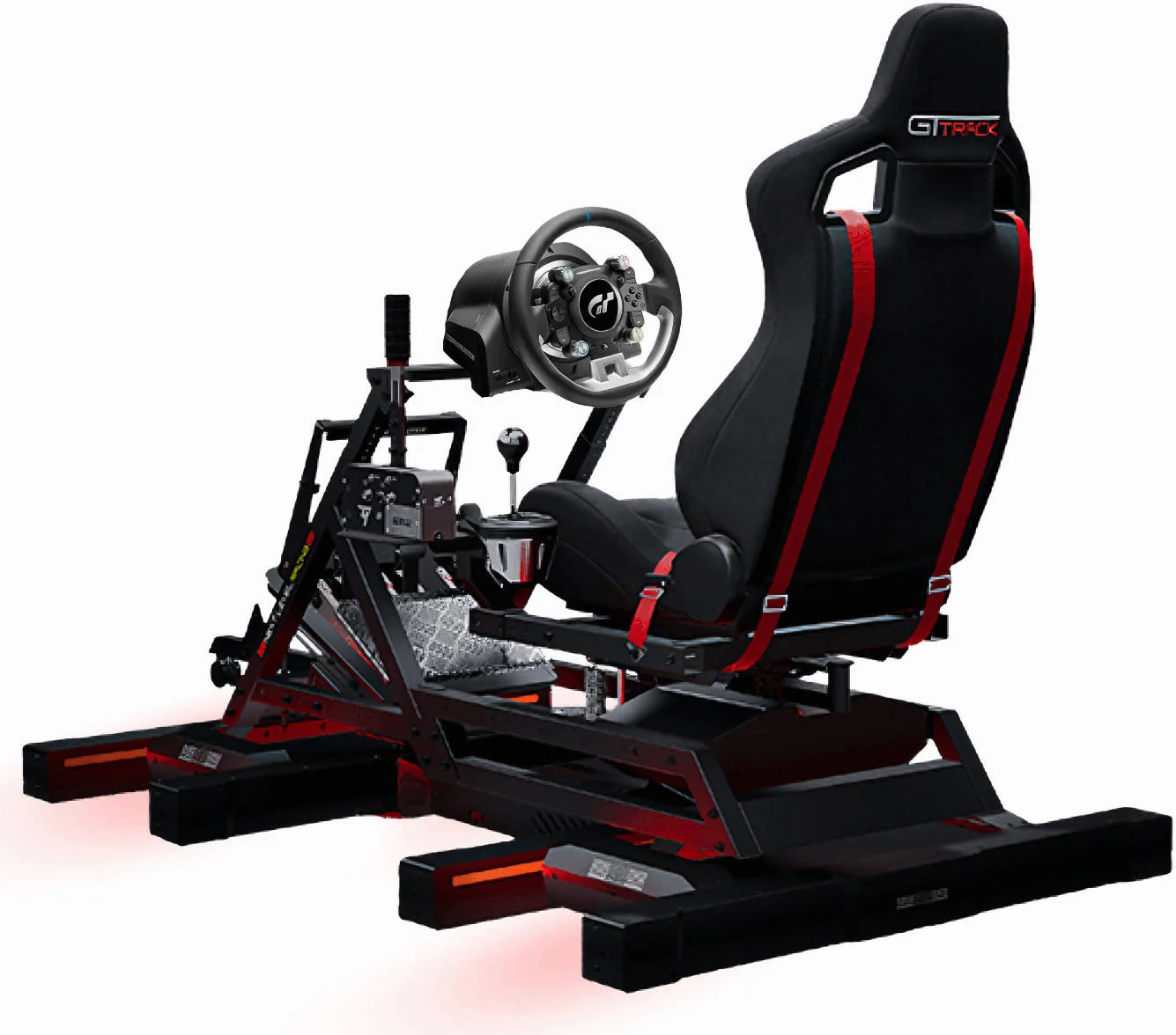 کابین کامل شبیه ساز مسابقه پیشرفته - Next Level Racing GTtrack + پلتفرم حرکتی V3 + Traction Plus + فرمان مسابقه Thrustmaster T-GT II + ترمز دستی TSS + دنده TH8A کابین کامل شبیه ساز مسابقه پیشرفته - Next Level Racing GTtrack + پلتفرم حرکتی V3 + Traction Plus + فرمان مسابقه Thrustmaster T-GT II + ترمز دستی TSS + دنده TH8A
