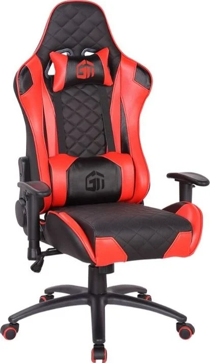 صندلی گیمینگ GamerTek Drift، بالش کمری برای پشتیبانی بیشتر از کمر، چرم نرم و سازگار با پوست، طراحی شیک، مشکی - قرمز | Gamertek Drift