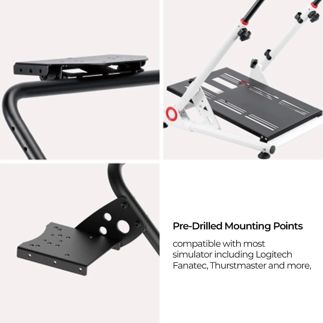 پایه فرمان مسابقه تاشو AFTERWORK، قابل تنظیم، قابل حمل، سازگار با تجهیزات اصلی مسابقه، طراحی تاشو برای بازی های رانندگی تهاجمی، راه اندازی سریع، مشکی | AWFRWS110