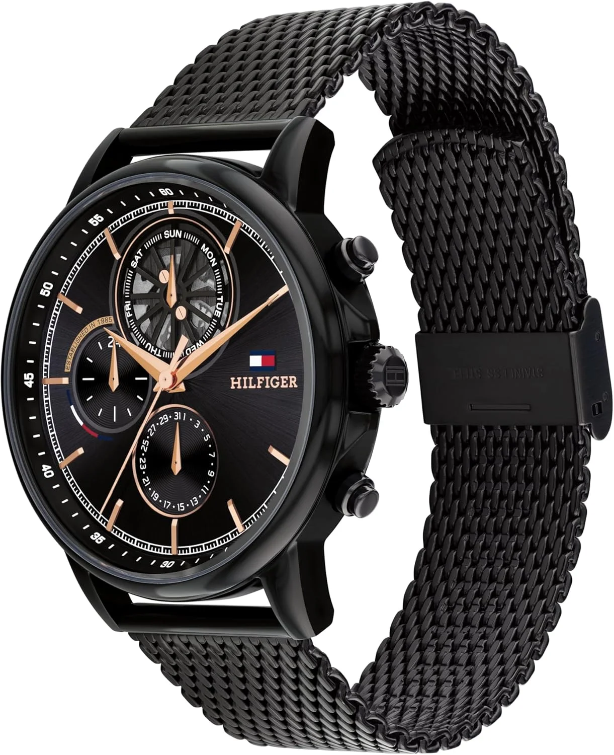 ساعت مردانه تامی هیلفیگر مدل استوارت با صفحه مشکی و بدنه استیل مشکی آبکاری شده - 1710610 ساعت مردانه تامی هیلفیگر مدل استوارت با صفحه مشکی و بدنه استیل مشکی آبکاری شده - 1710610