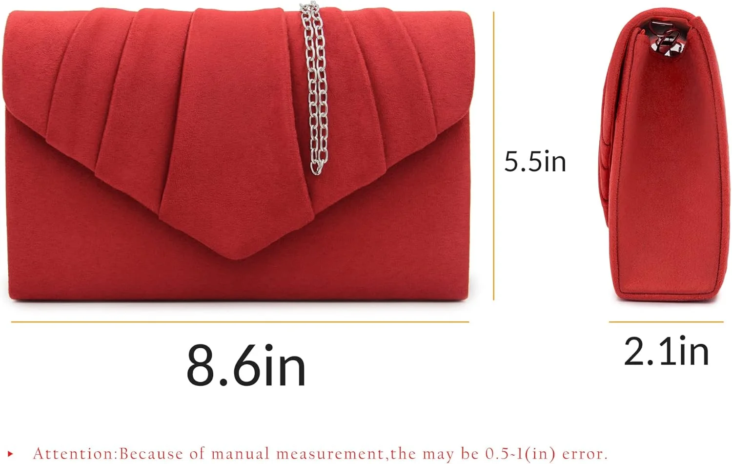 کیف دستی کلاچ زنانه Milisente، کیف مجلسی پلیسه جیر، کیف کلاچ مجلسی عروس