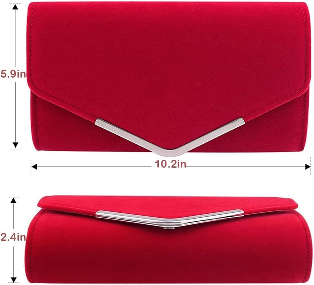 کیف کلاچ جیر، کیف دستی زنانه MAKINGTEC، کیف مجلسی، کیف دستی مهمانی با زنجیر جداشدنی برای عروسی، مخمل برای مهمانی عروسی بانوان