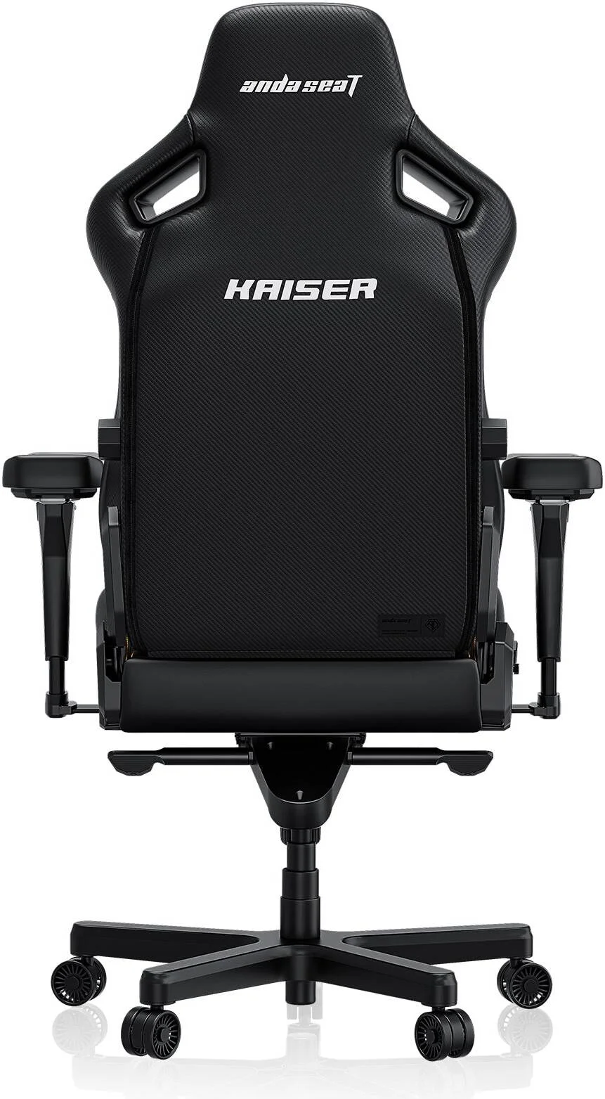 صندلی گیمینگ بزرگ AndaSeat Kaiser 4، جنس روکش چرم مصنوعی ArteDiPelle، چرخ‌های 65 میلی‌متری با روکش PU، پیستون گازی کلاس 4، فوم متراکم سرد، دسته 5D، مشکی | AD12YDDC-L-20-B-PVC