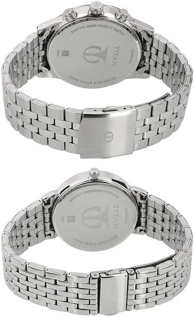 ساعت مچی عقربه ای تایتان مدل Bandhan با صفحه آبی، بند نقره ای، مناسب آقایان و بانوان - Nm17342569Km01 / Nl17342569Km01/Nr17342569Km01P