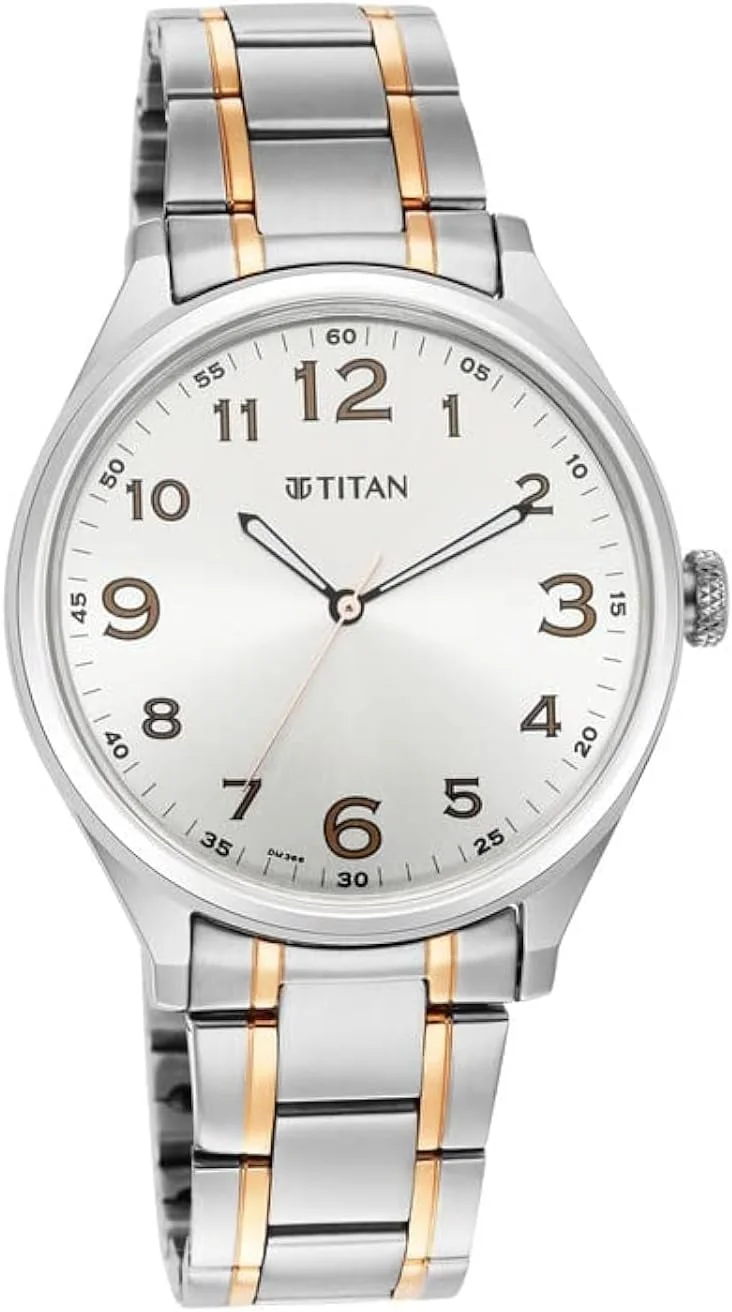 ساعت مچی مردانه تایتان ترندستر صفحه نقره ای سفید، بند