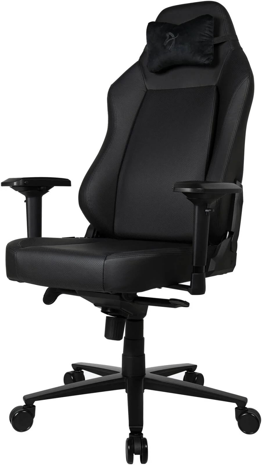 صندلی گیمینگ چرمی ممتاز Arozzi Primo، دارای بالش گردنی مخملی، چرم 100% ایتالیایی، پایه آلومینیومی، فوم قالبی، ظرفیت وزنی تا 145 کیلوگرم، مشکی | PRIMO-PREM-BK