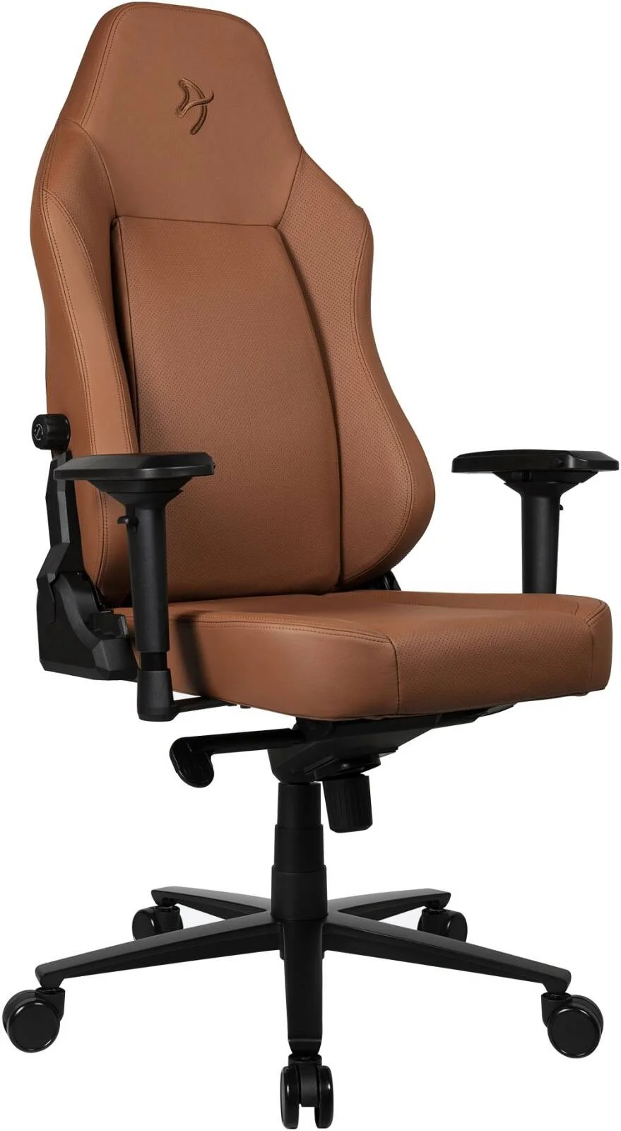 صندلی گیمینگ چرمی ممتاز Arozzi Primo، بالشتک گردنی مخملی، چرم 100% ایتالیایی، پایه آلومینیومی، فوم قالبی، ظرفیت وزنی تا 145 کیلوگرم، قهوه ای | PRIMO-PREM-BWN
