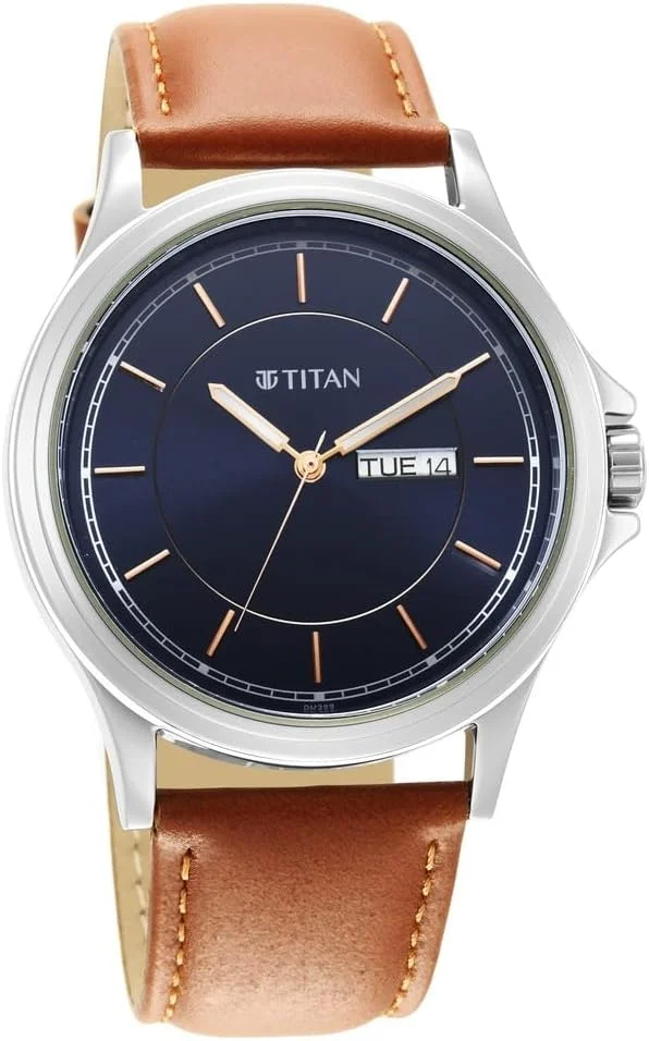 ساعت مچی مردانه تایتان ترندستر با صفحه آبی و بند