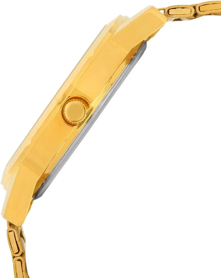 ساعت مچی مردانه تیتان مدل آنالوگ با صفحه طلایی از جنس استیل ضد زنگ - Nl1647Ym02/Nm1647Ym02، رنگ بند- طلایی