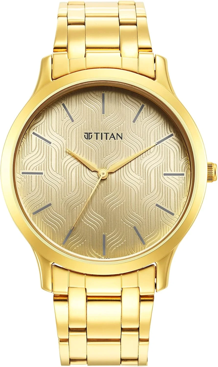 ساعت مچی مردانه تیتان مدل استیل ضد زنگ با صفحه زرد - 1825Ym03/Nr1825Ym03، رنگ بند - زرد