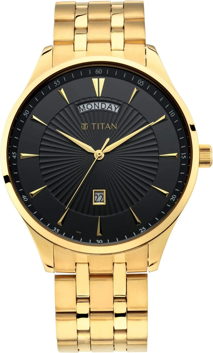ساعت مچی آنالوگ مردانه تایتان مدل Regalia Opulent با صفحه مشکی-90127Ym02/Nr90127Ym02، رنگ بند-طلایی