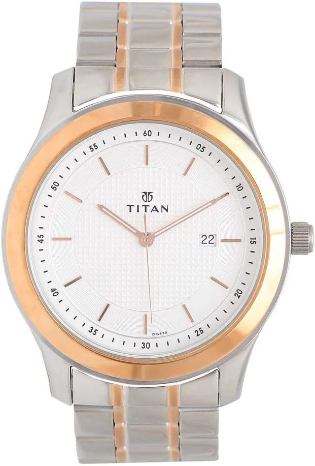 ساعت مچی مردانه آنالوگ تایتان Regalia Baron با صفحه سفید - NL1627KM01/NP1627KM01، سفید، سایز آزاد، زنجیری
