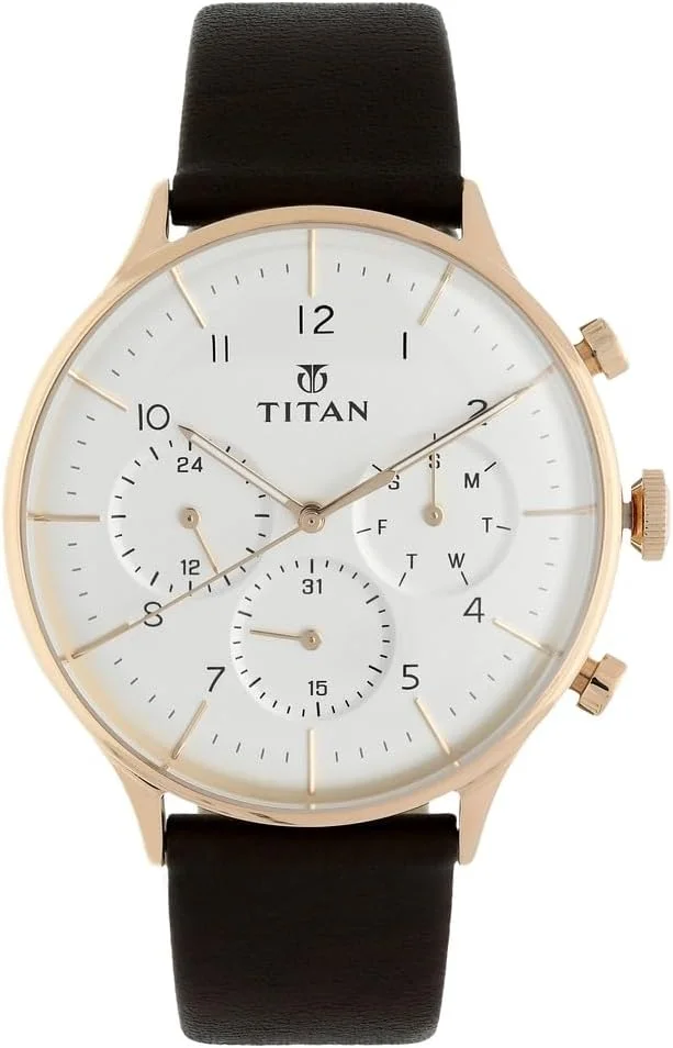 ساعت مچی آنالوگ گرد کلاسیک تایتان برای آقایان