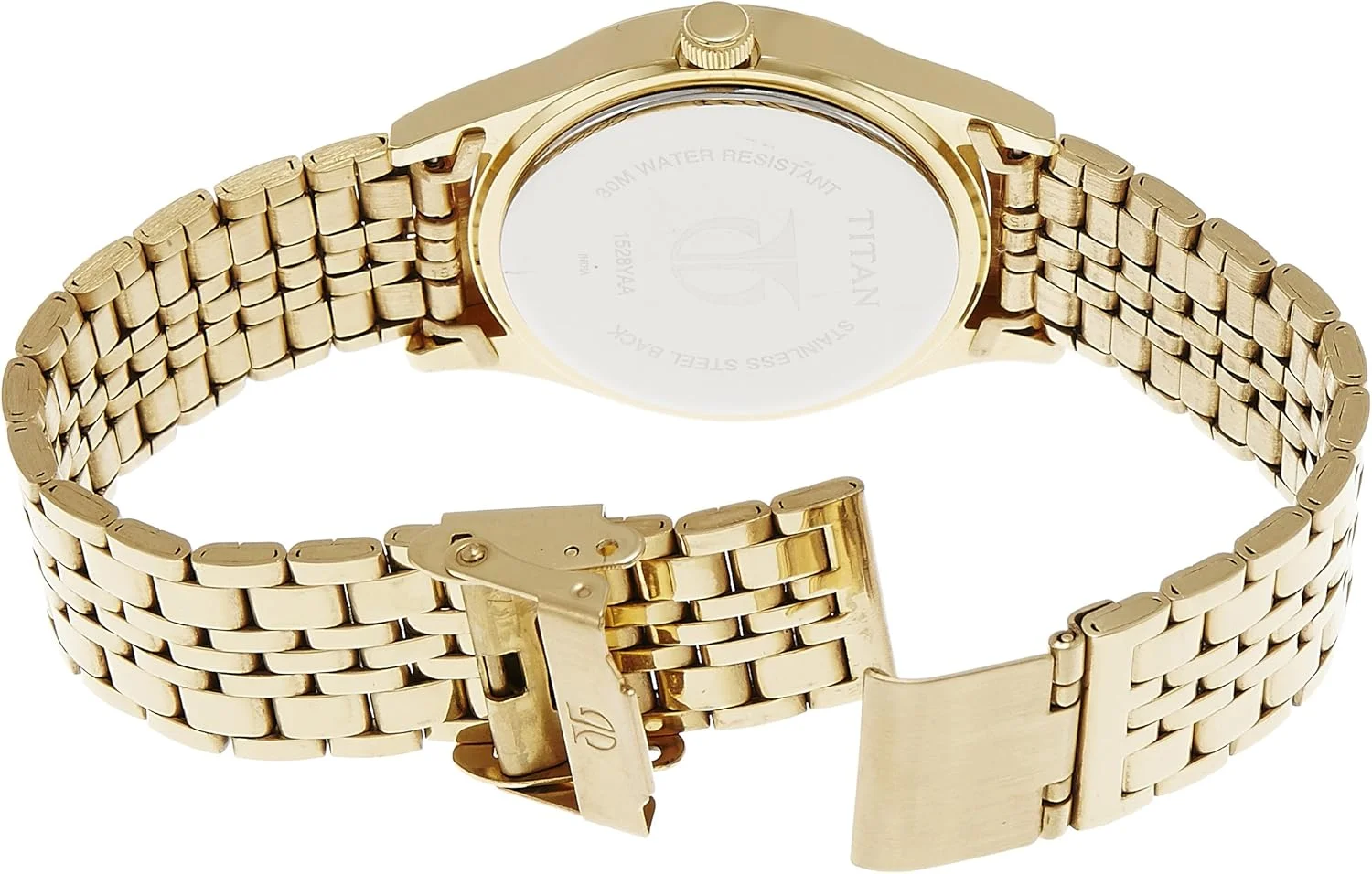 ساعت مچی مردانه تایتان Regalia با صفحه سفید آنالوگ - NN1528YM04، طلایی، سفید