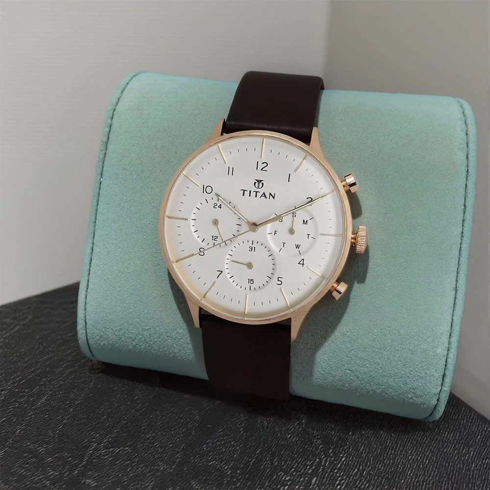 ساعت مچی آنالوگ گرد کلاسیک تایتان برای آقایان