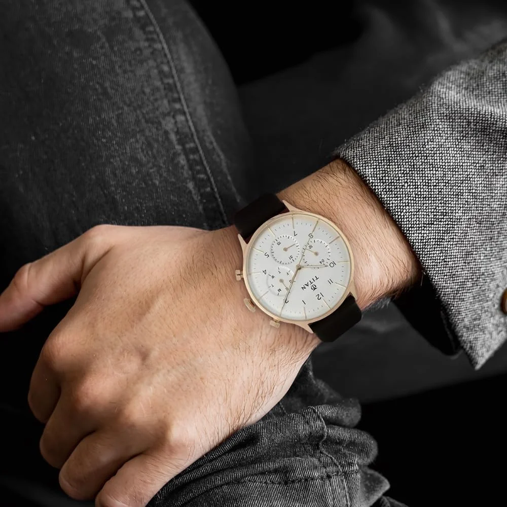 ساعت مچی آنالوگ گرد کلاسیک تایتان برای آقایان