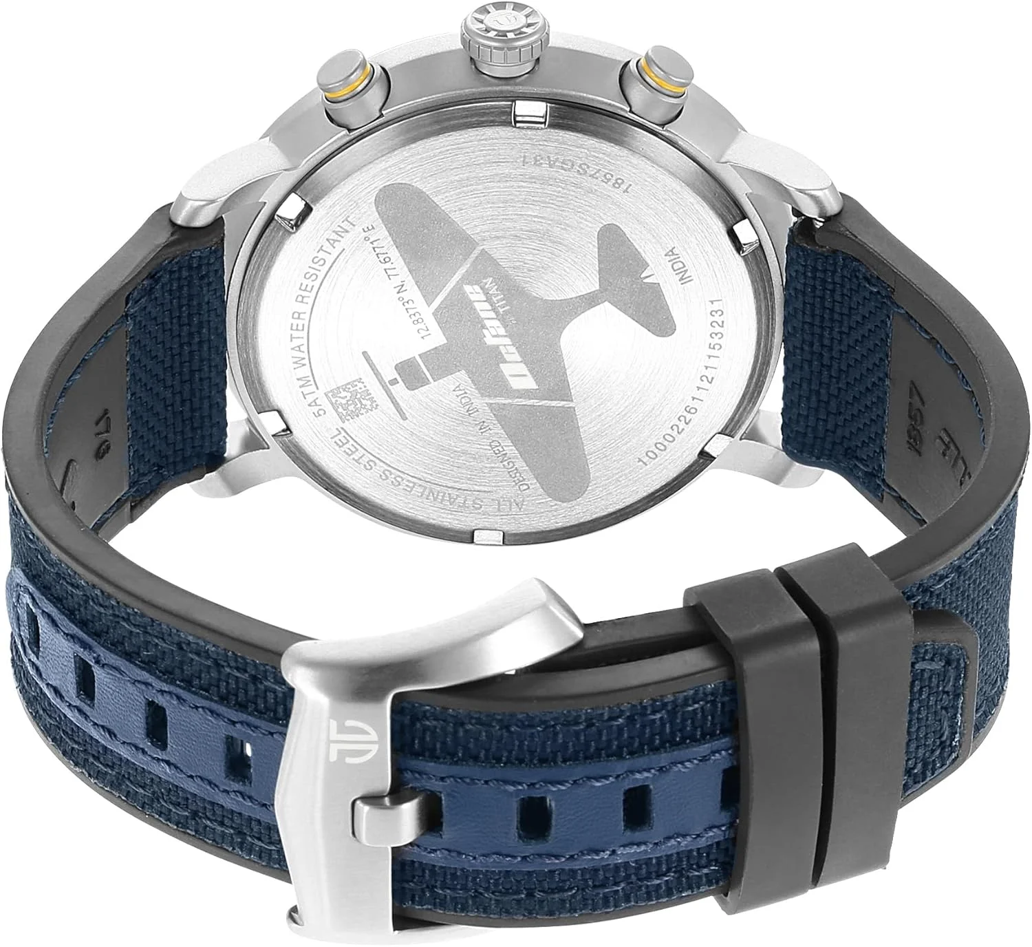 ساعت مچی مردانه تایتان مدل Octane-Aerobatics با صفحه نقره ای آنالوگ - 1857SP01، نقره ای، ساعت آنالوگ