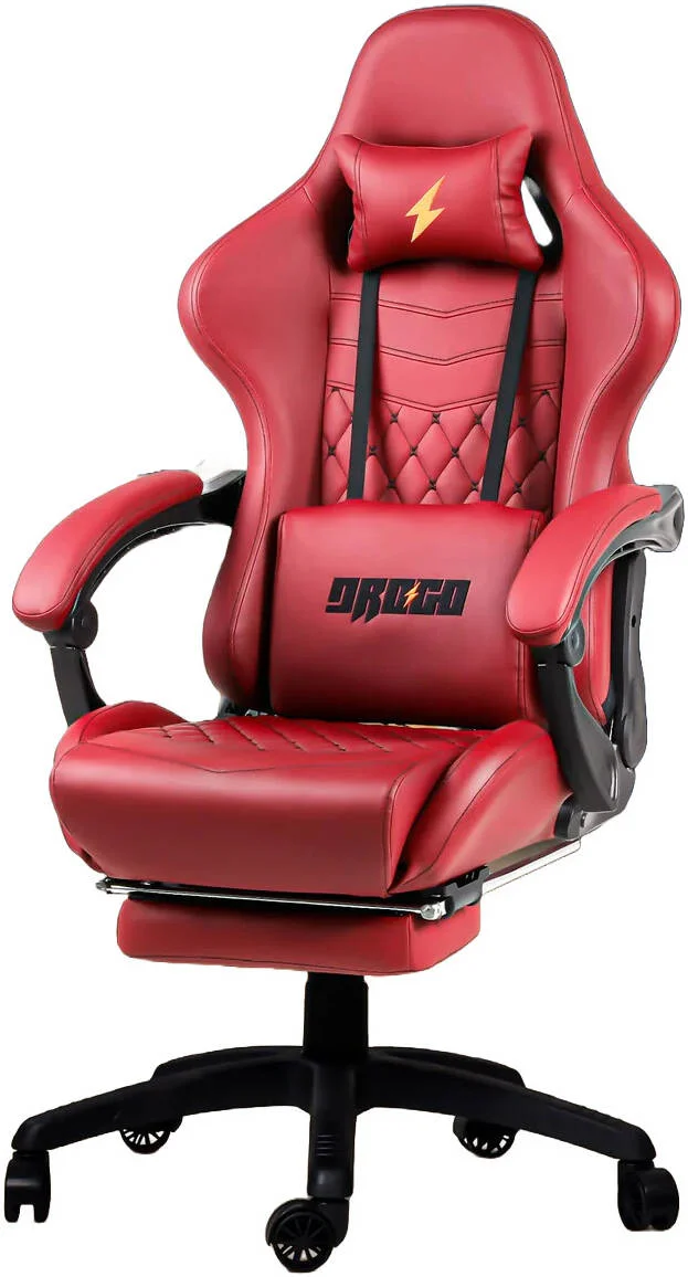 صندلی گیمینگ چند منظوره ارگونومیک BAYBEE Drogo با قابلیت تنظیم 7 جهته صندلی، ماساژور سر و USB، بالش کمری چرمی PU، صندلی خانه و محل کار با تکیه گاه کاملاً خوابیده و زیرپایی، قرمز شرابی | DGC001 صندلی گیمینگ چند منظوره ارگونومیک BAYBEE Drogo با قابلیت تنظیم 7 جهته صندلی، ماساژور سر و USB، بالش کمری چرمی PU، صندلی خانه و محل کار با تکیه گاه کاملاً خوابیده و زیرپایی، قرمز شرابی | DGC001