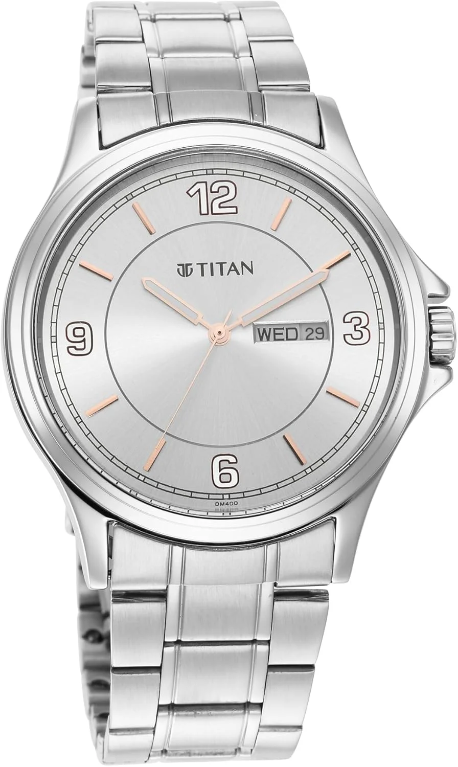 ساعت مچی مردانه تایتان مدل Trendsetters با صفحه شامپاینی روشن