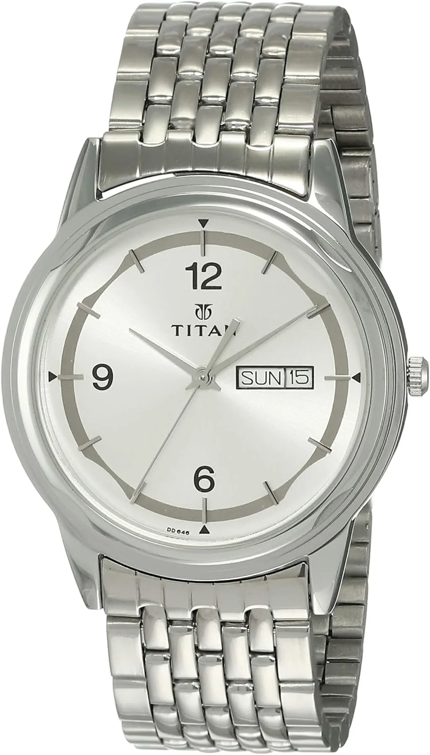 ساعت مچی مردانه تیتان کارishma آنالوگ با صفحه نقره ای - NK1638SM01 / NK1638SM01/NK1638SM01 استیل ضد زنگ، بند نقره ای