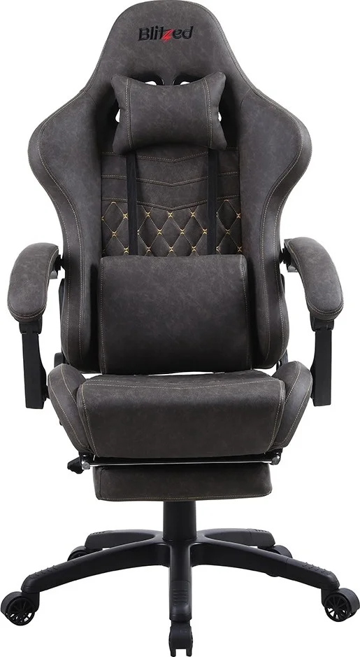 صندلی گیمینگ مسابقه ای Blitzed مدل Professor با زیرپایی جمع شونده - قهوه ای | PROFESSORBROWN