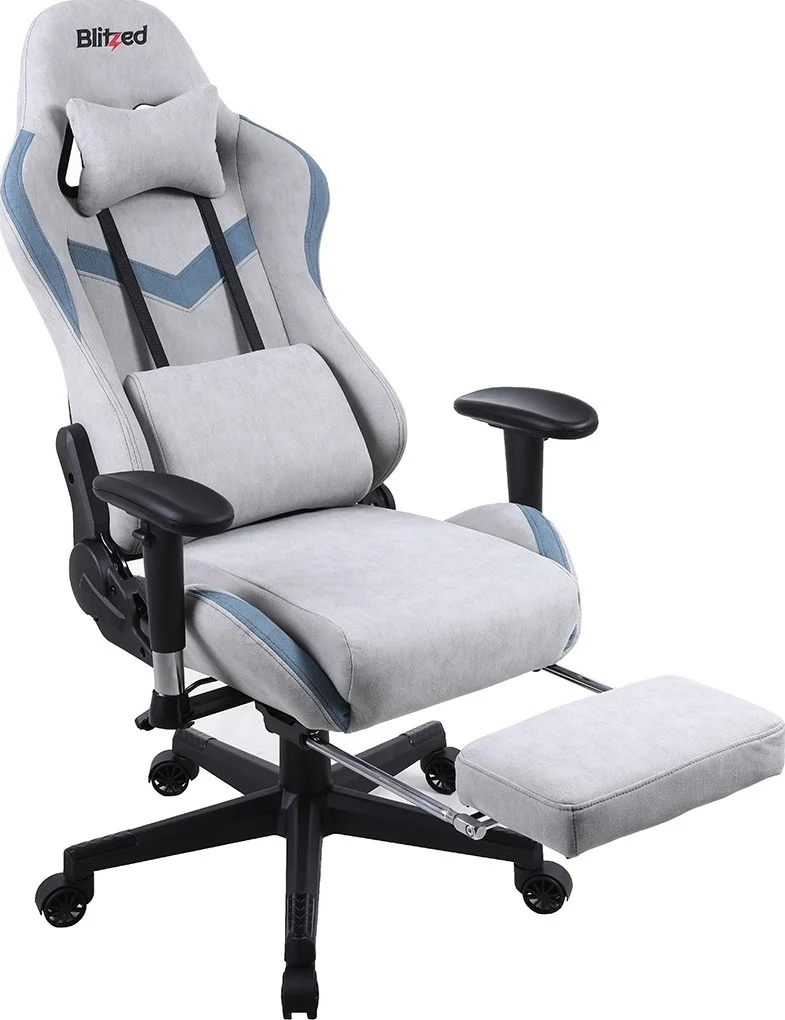 صندلی گیمینگ مسابقه ای Blitzed مدل Bali با زیرپایی جمع شونده - خاکستری | BALIGREY