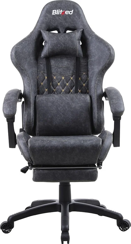 صندلی گیمینگ Blitzed مدل مسابقه ای با زیرپایی جمع شونده پروفسور - خاکستری | PROFESSORGREY صندلی گیمینگ Blitzed مدل مسابقه ای با زیرپایی جمع شونده پروفسور - خاکستری | PROFESSORGREY