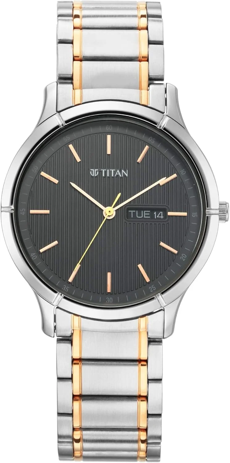 ساعت مردانه تایتان مدل لاگان با صفحه مشکی آنالوگ - NN1775KM01، مشکی