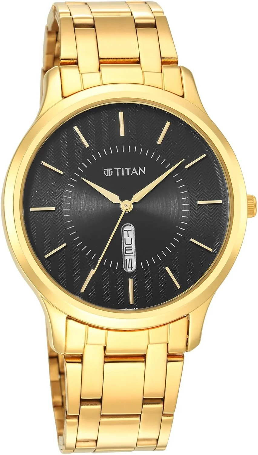 ساعت مچی مردانه تایتان کارishma مدل آنالوگ با صفحه مشکی - 1825YM02/NR1825YM02