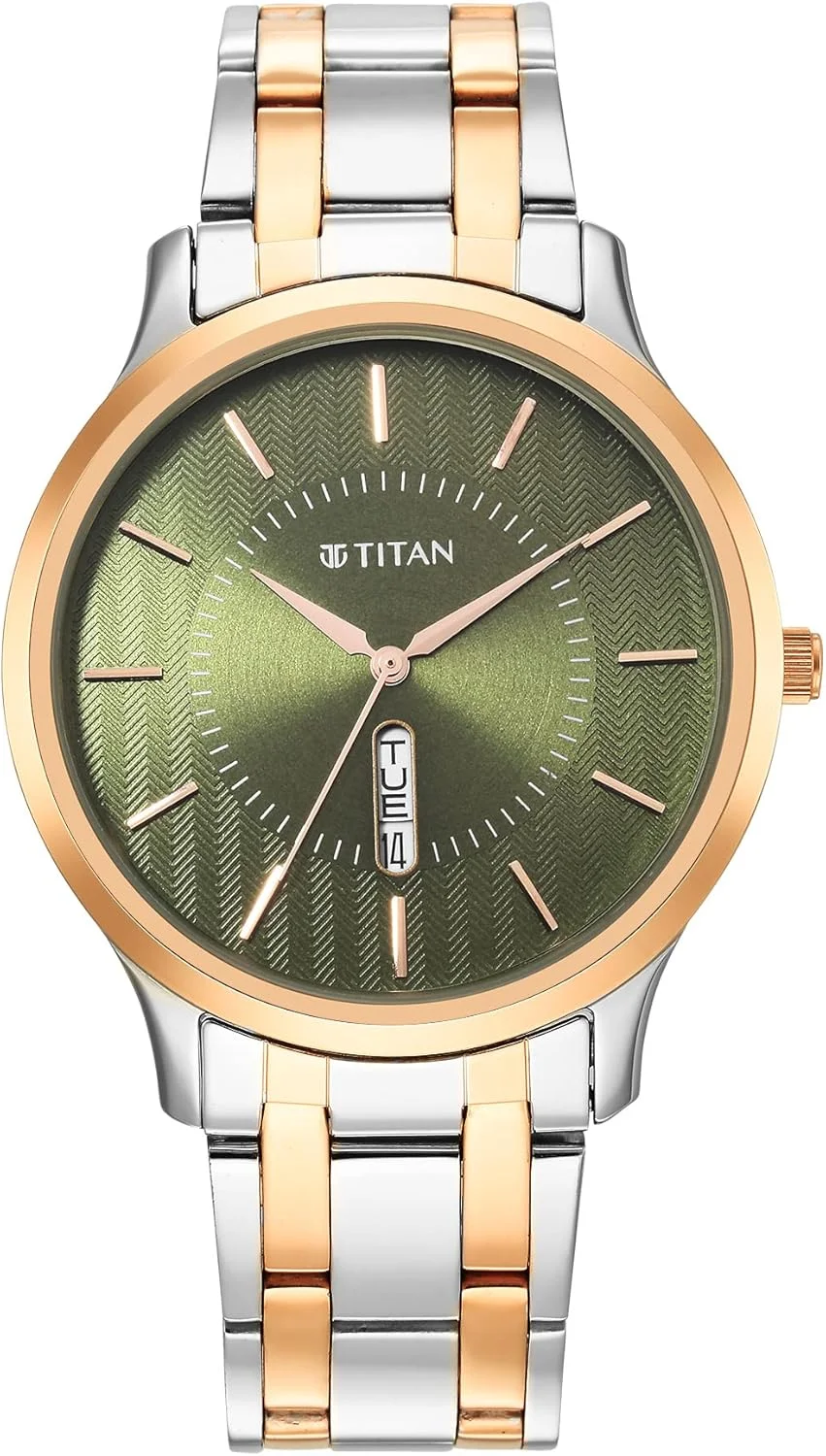 ساعت مچی مردانه تایتان کارشما مدل آنالوگ با صفحه سبز-1825KM03/NR1825KM03