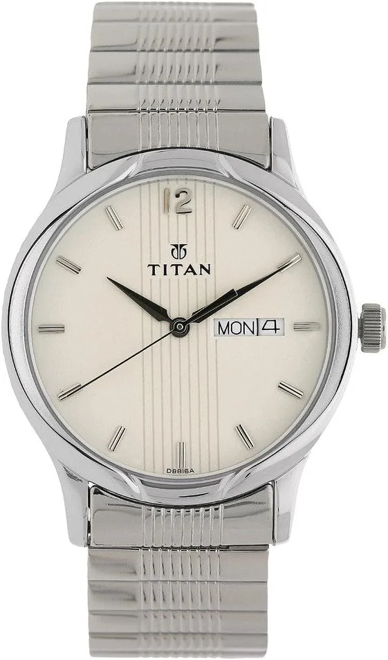 ساعت مچی مردانه تایتان کاریسما مدل آنالوگ با صفحه نقره ای - NK1580SM03