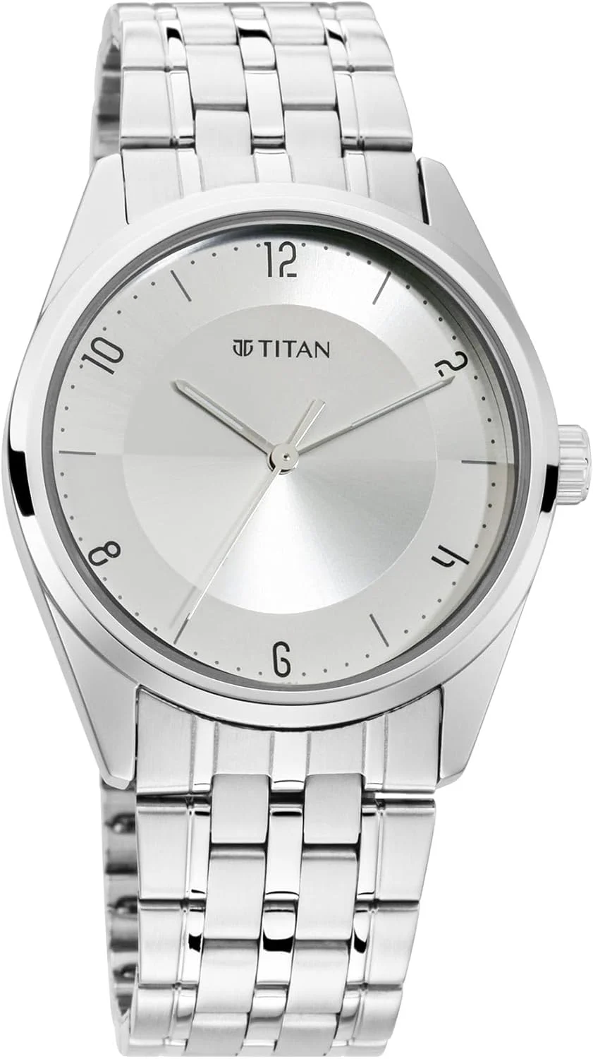 ساعت مچی مردانه تیتان Neo Economy با صفحه نقره ای مدل NN1729SM06/NP1729SM06، نقره ای سفید، سایز آزاد