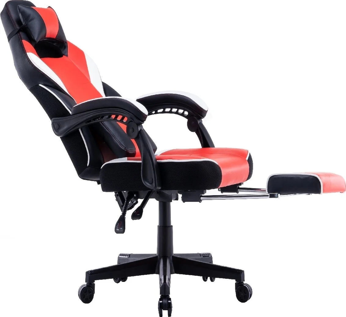 صندلی گیمینگ Blitzed مدل Porto با زیرپایی جمع شونده - قرمز/مشکی