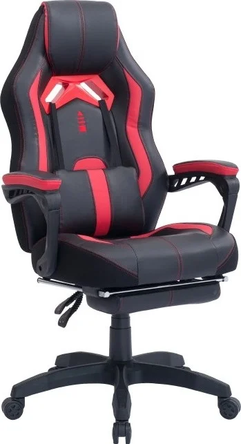 صندلی گیمینگ Blitzed OC 6018، صندلی اداری کامپیوتر به سبک مسابقه ای با زیرپایی جمع شونده - قرمز | 6018FT/RED