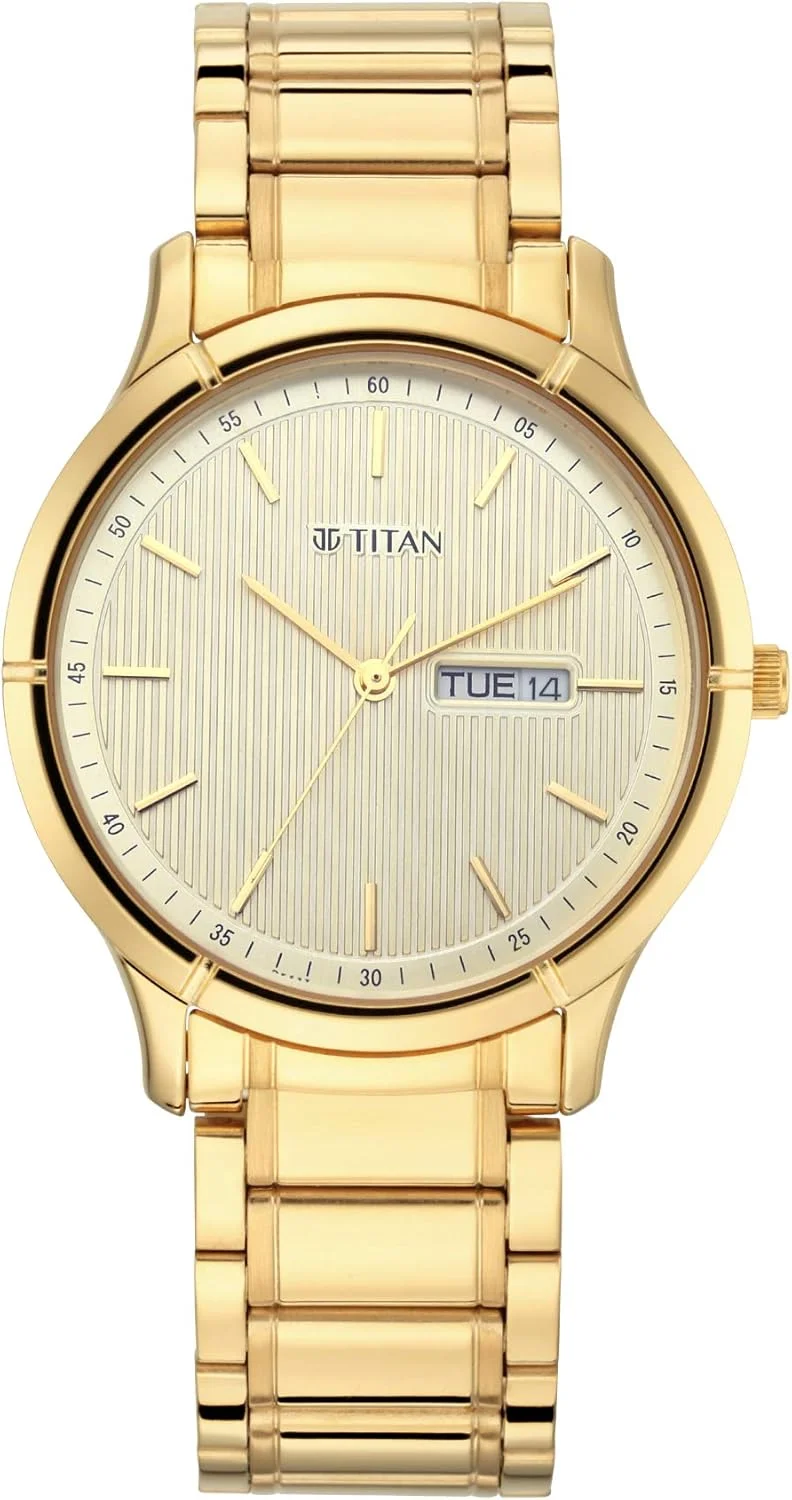 ساعت مچی مردانه تایتان مدل لاگان با صفحه زرد آنالوگ - NN1775YM02، زرد