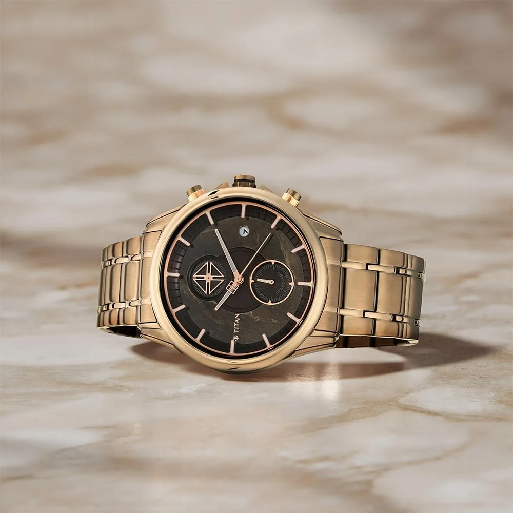 ساعت مچی مردانه تایتان گرندمستر II آنالوگ با صفحه قهوه ای - NP1847KM01/NP1847KM01