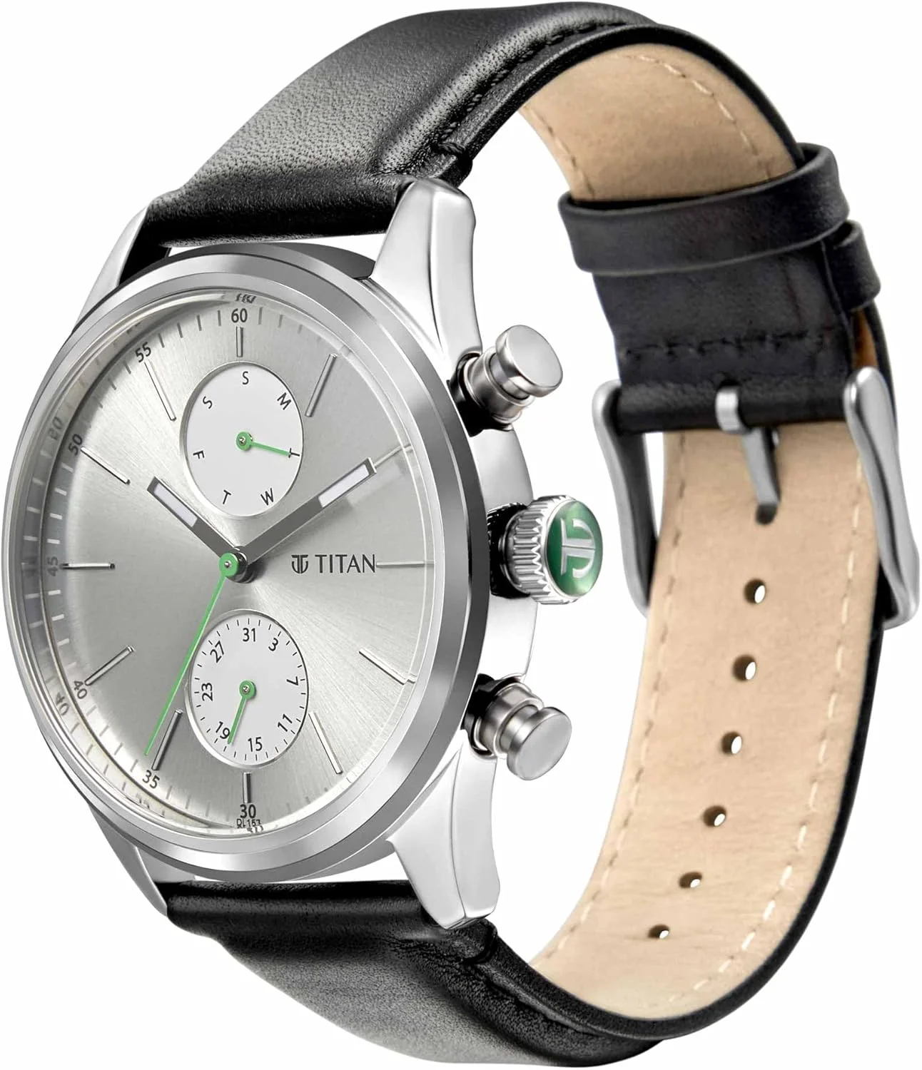 ساعت مچی کوارتز مردانه تایتان با نمایشگر آنالوگ و بند چرمی مدل 1805SL09