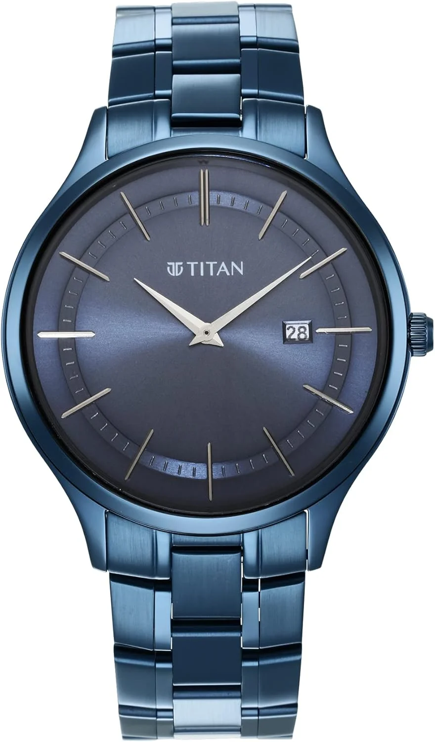 ساعت مچی مردانه تایتان کلاسیک اسلیم با صفحه نقره ای مدل 90142QM01