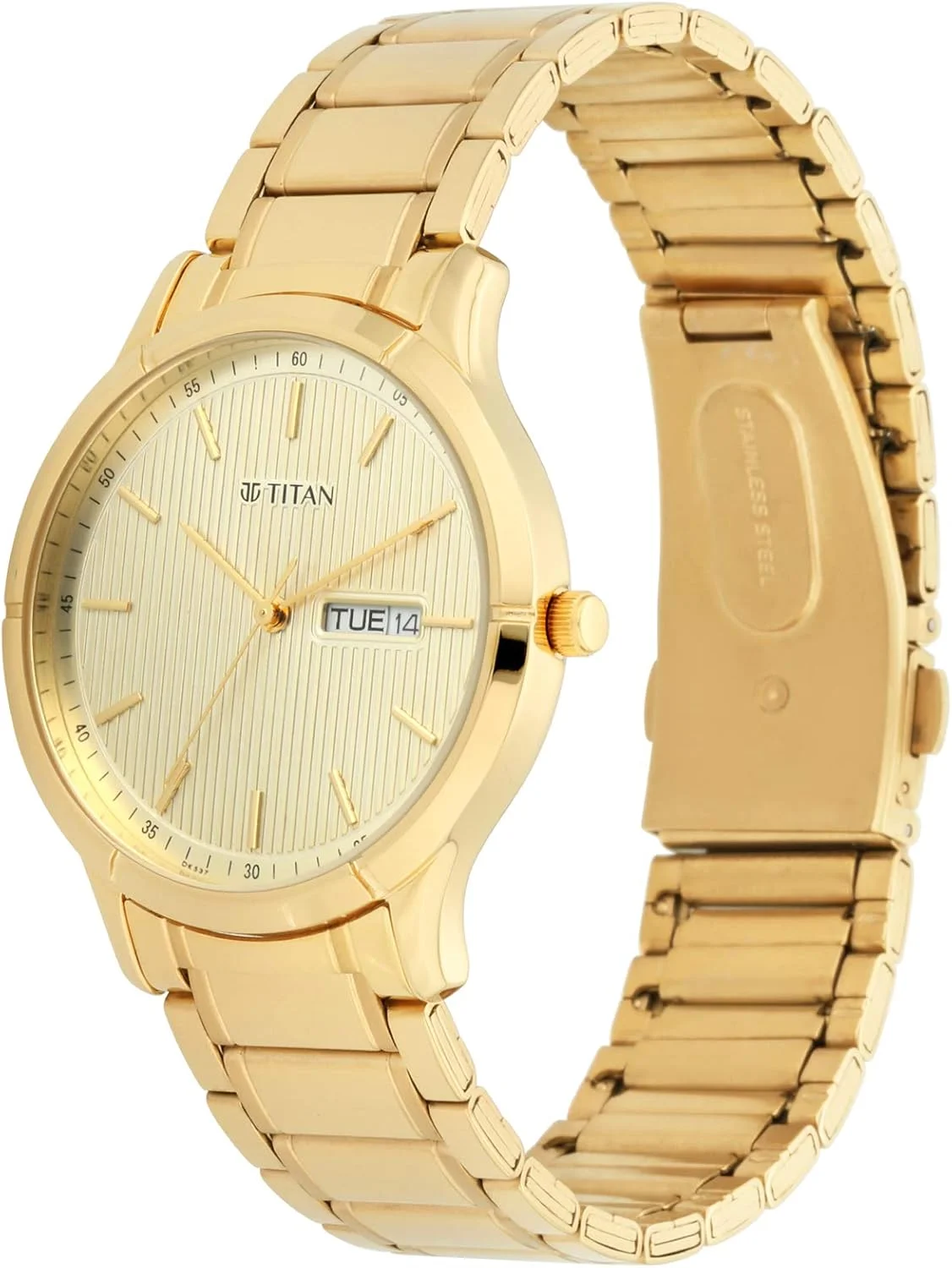 ساعت مچی مردانه تایتان مدل لاگان با صفحه زرد آنالوگ - NN1775YM02، زرد