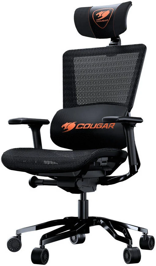 صندلی گیمینگ ارگونومیک کوگار Argo، چرم PVC تنفسی، سیستم کنترل سیم دنده ای، چرخ های بزرگ 3 اینچی، پایه آلیاژ آلومینیوم 5 ستاره، مشکی | 3MERGOCB.0001