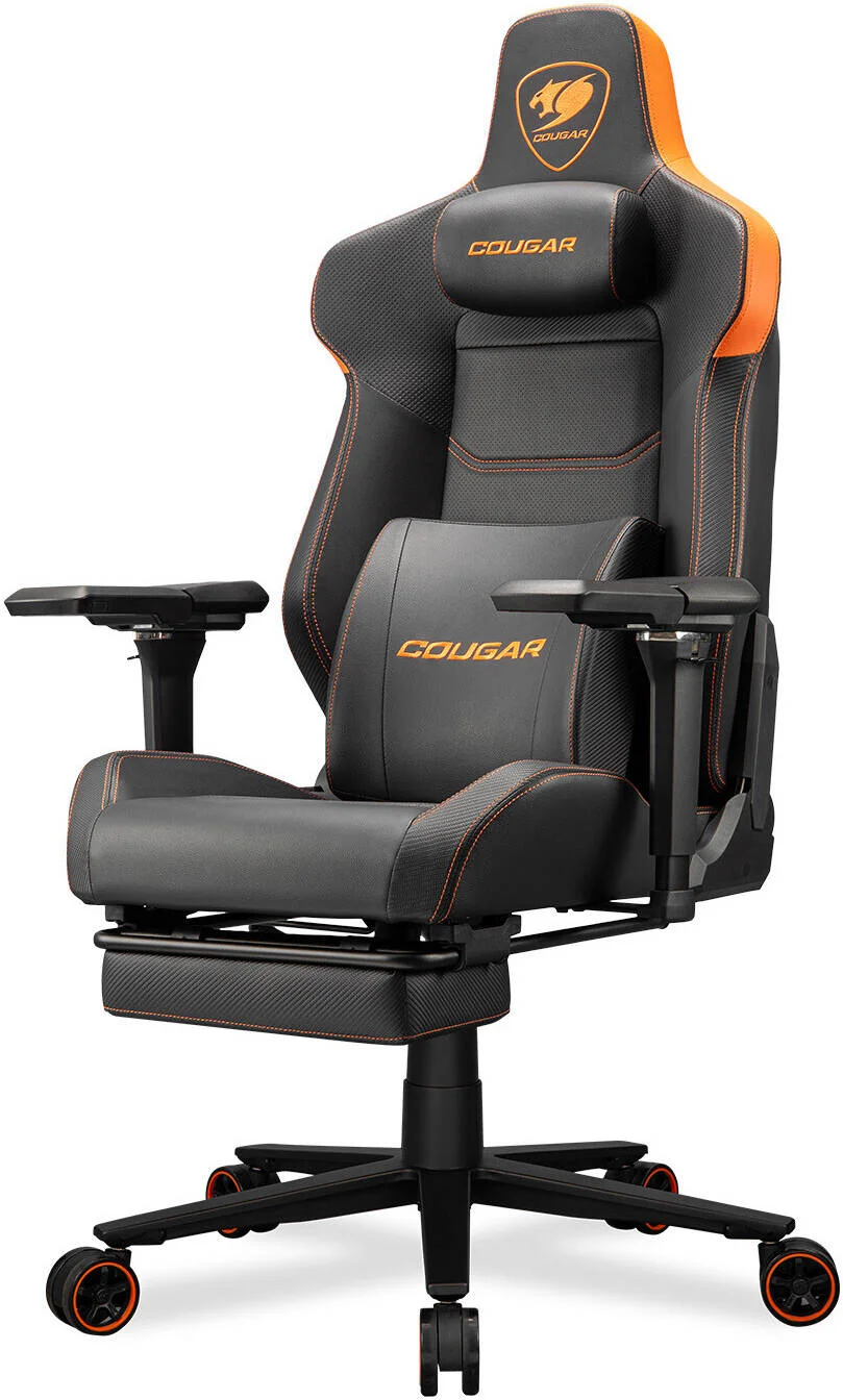 صندلی گیمینگ کوگار ARMOR EVO M، چرم PVC تنفسی، دسته های قابل تنظیم 5D، بالشتک کمری، فریم تمام فولادی، سیلندر بالابر گازی کلاس 4 با ظرفیت تا 160 کیلوگرم، مشکی/نارنجی | 3MEVMORB.0001