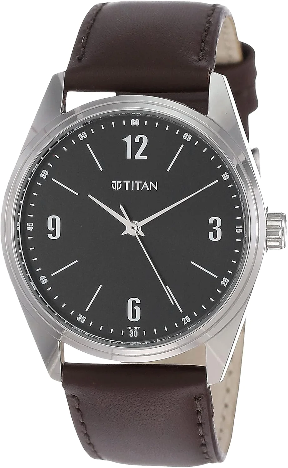 ساعت مچی مردانه تیتان مدل آنالوگ با صفحه مشکی و موتور کوارتز