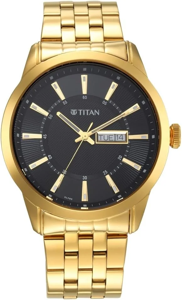 ساعت مچی مردانه تیتان مدل آنالوگ با صفحه مشکی - 1752YM03/NP1752YM03، مشکی، موتور کوارتز