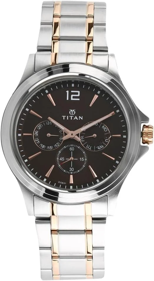 ساعت مچی مردانه تایتان مدل کرونوگراف | کوارتز، مقاوم در برابر آب، بند استیل ضد زنگ