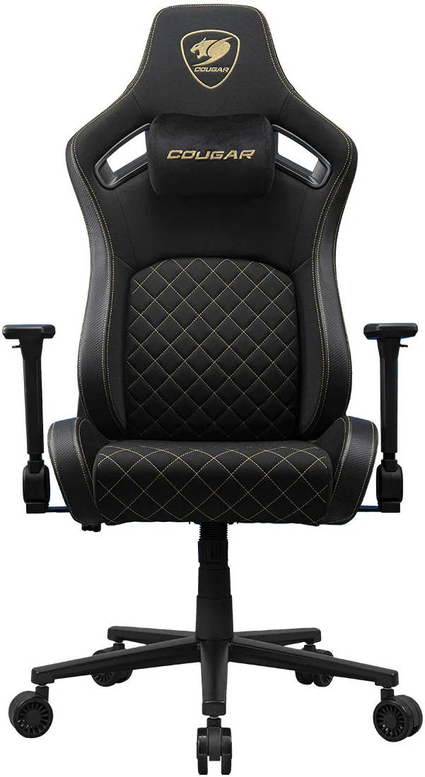 صندلی گیمینگ کوگار Defensor Gold F، سطح پارچه بافته شده، پشتیبانی کمری پیشرفته PushBack، دسته های تاشو 4D، قابلیت خواباندن تا 155 درجه، تنظیم ارتفاع پیستونی، بالابر گازی کلاس 4، مشکی | 3MDFFGLB.0001